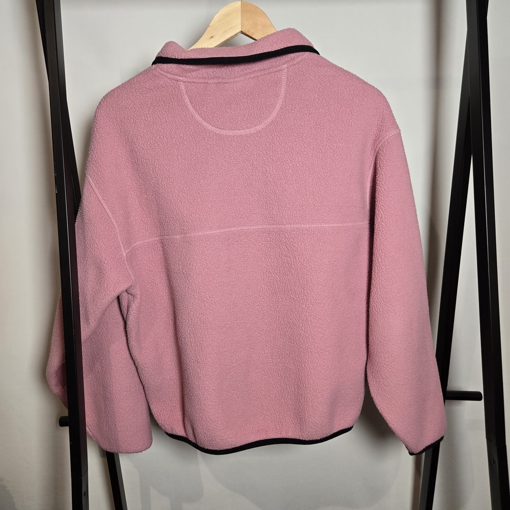 Frank & Oak Pink Half-Zip Fleece Pullover Medium - Picture 5 of 9